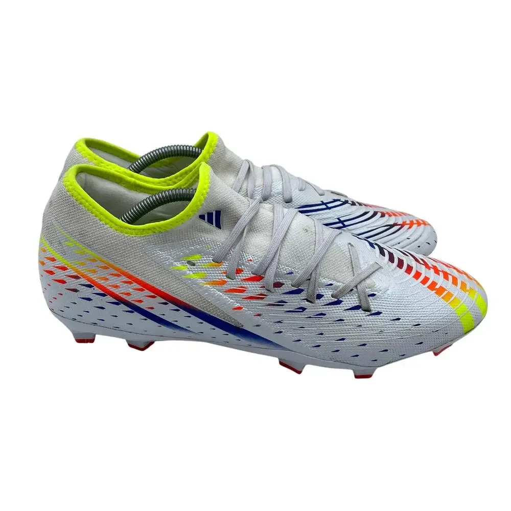 Adidas Synthetic Low Cut Soccer Cleats White Multicolor Predator Edge .3 Mens 12